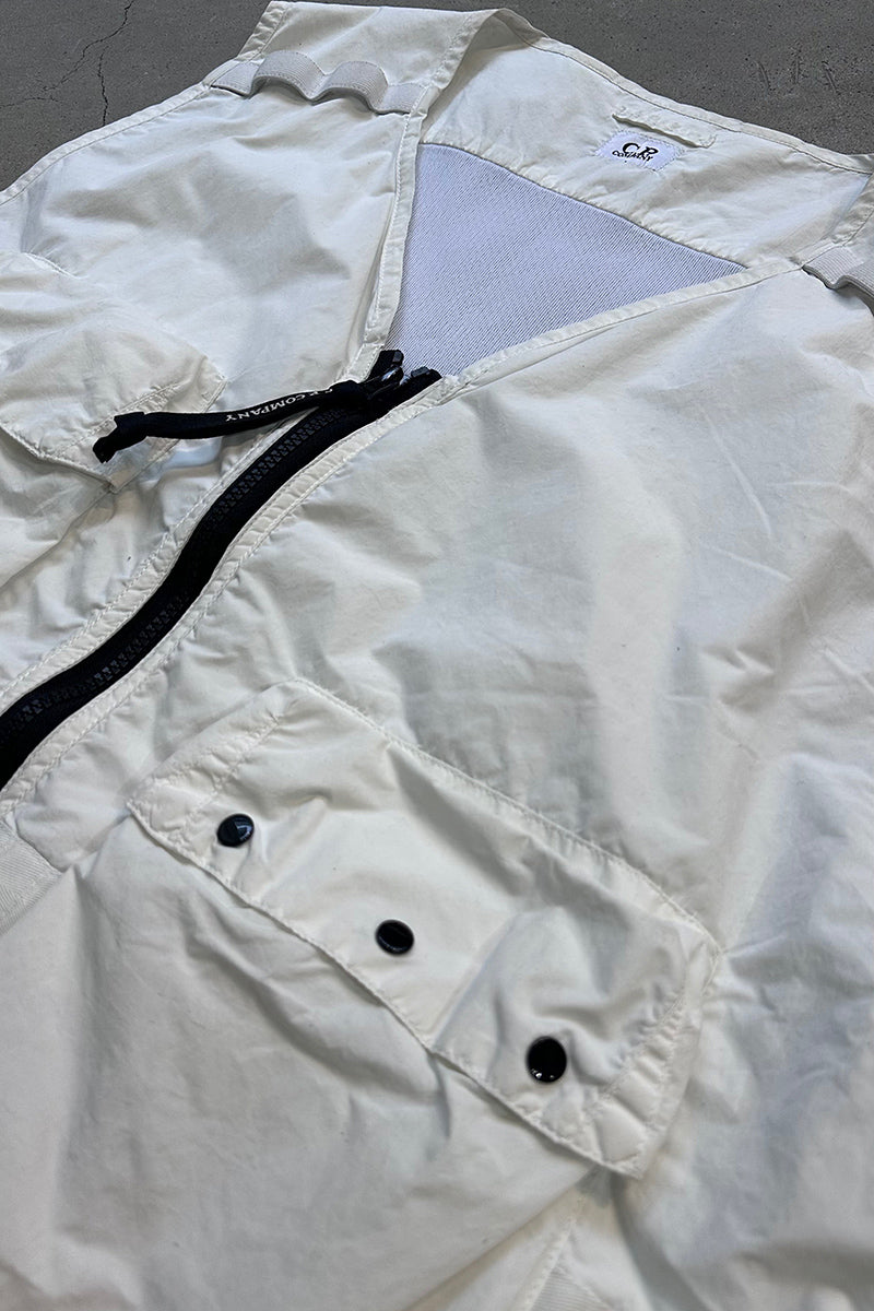 DOUBLE ZIP FLAT NYLON VEST / WHITE [SIZE: M USED]