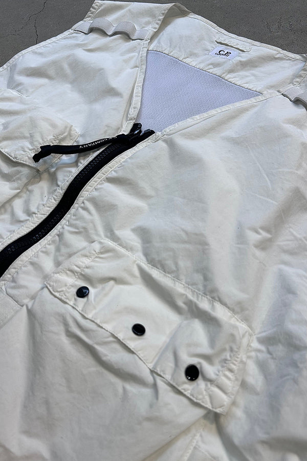 DOUBLE ZIP FLAT NYLON VEST / WHITE [SIZE: M USED]