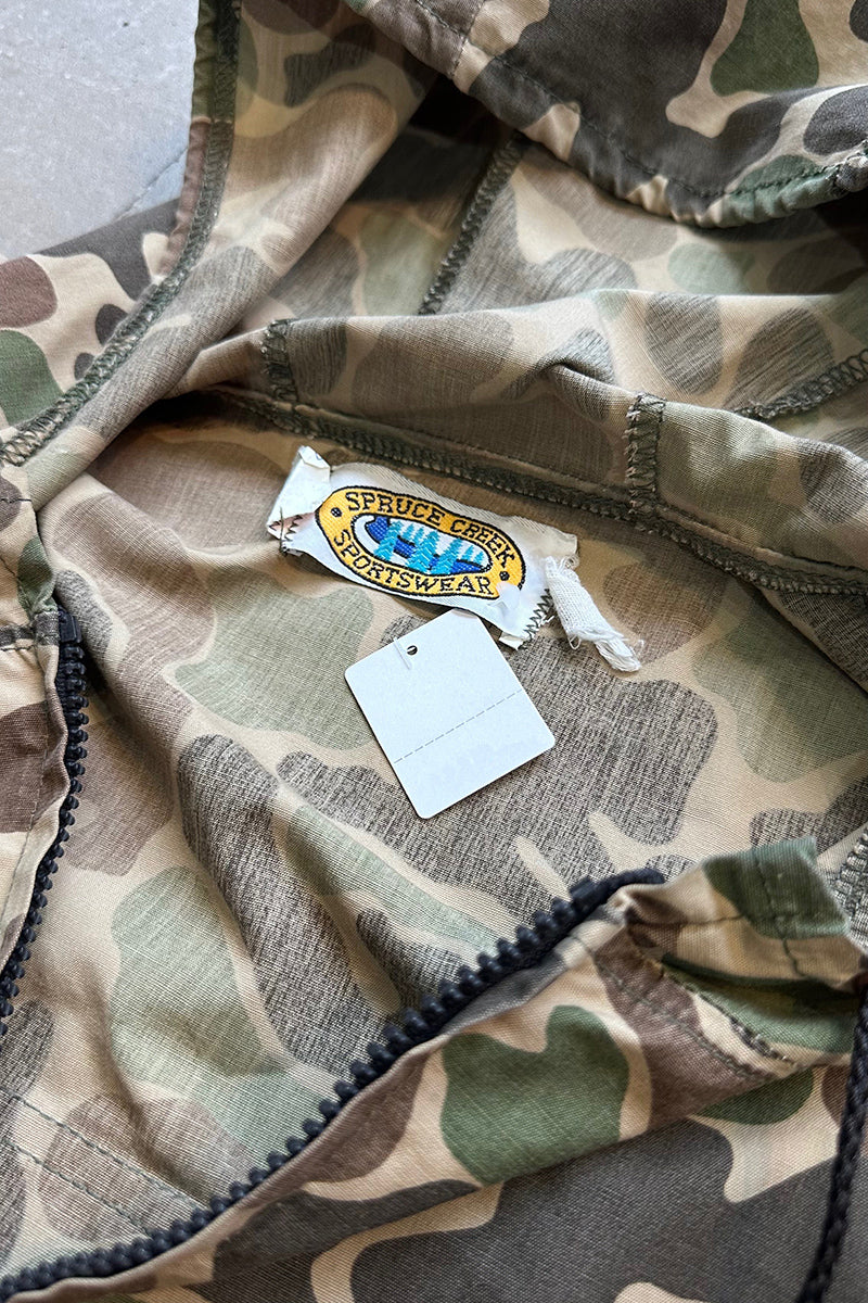 MADE IN USA 80'S DUCK HUNTER CAMO HUNTING JACKET / CAMO [SIZE: L USED]