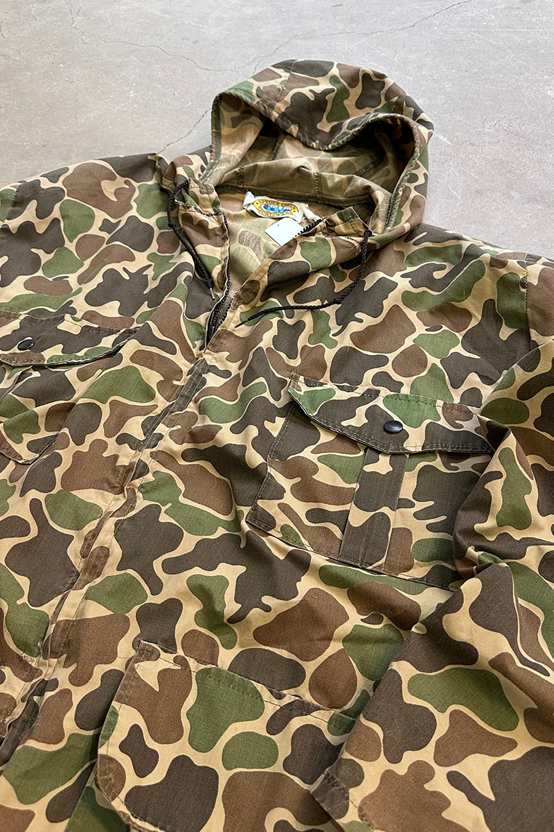 MADE IN USA 80'S DUCK HUNTER CAMO HUNTING JACKET / CAMO [SIZE: L USED]