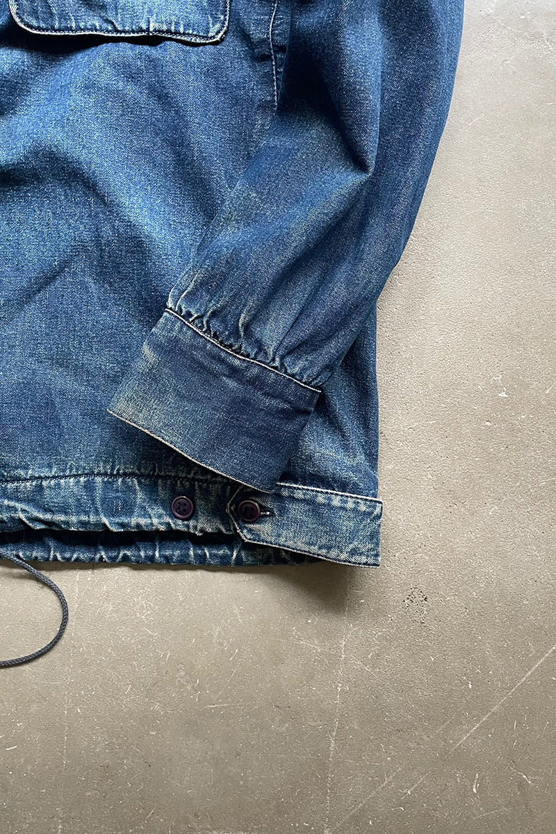 MADE IN BRITISH CROWN (UK) 80'S PULLOVER DENIM SHIRT JACKET / INDIGO [SIZE: M USED]