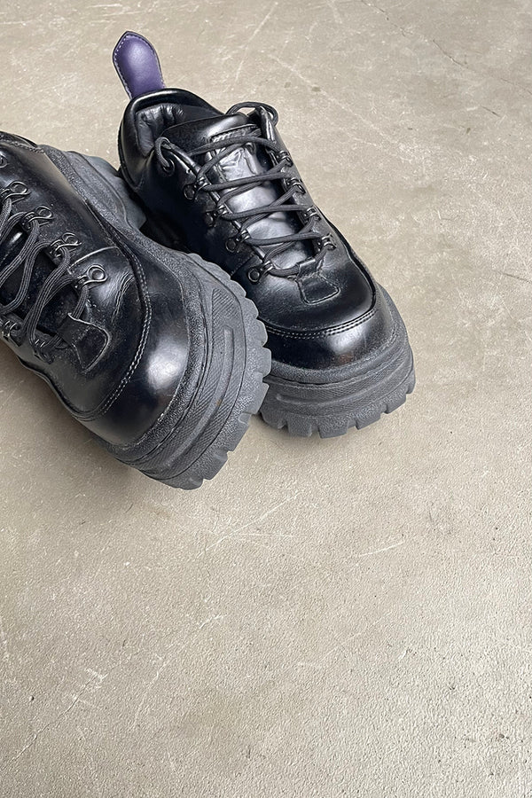 ANGEL LEATHER SNEAKERS / BLACK [SIZE: EU39 (approx. 24.5cm) USED]