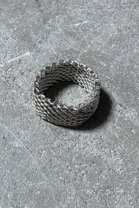 925 SILVER MESH RING / SILVER [SIZE: 20号相当 USED]