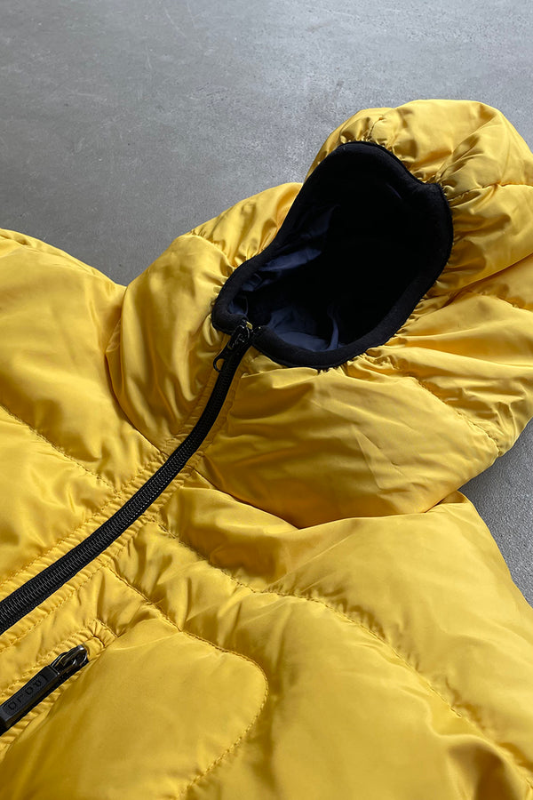 90'S DOWN JACKET / YELLOW [SIZE: M USED]