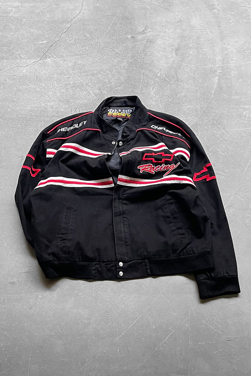 90'S CHEVROLET RACING JACKET/ BLACK [SIZE: L USED]