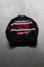 画像をギャラリービューアに読み込む, 90&#39;S CHEVROLET RACING JACKET/ BLACK [SIZE: L USED]
