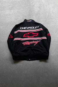 90'S CHEVROLET RACING JACKET / BLACK [SIZE: L USED]