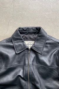 NEW ZEALAND LAMB ZIP LEATHER JACKET/ BLACK [SIZE: S USED]