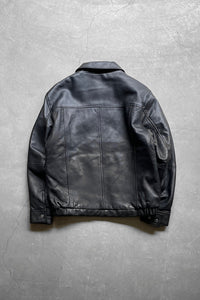 NEW ZEALAND LAMB ZIP LEATHER JACKET/ BLACK [SIZE: S USED]