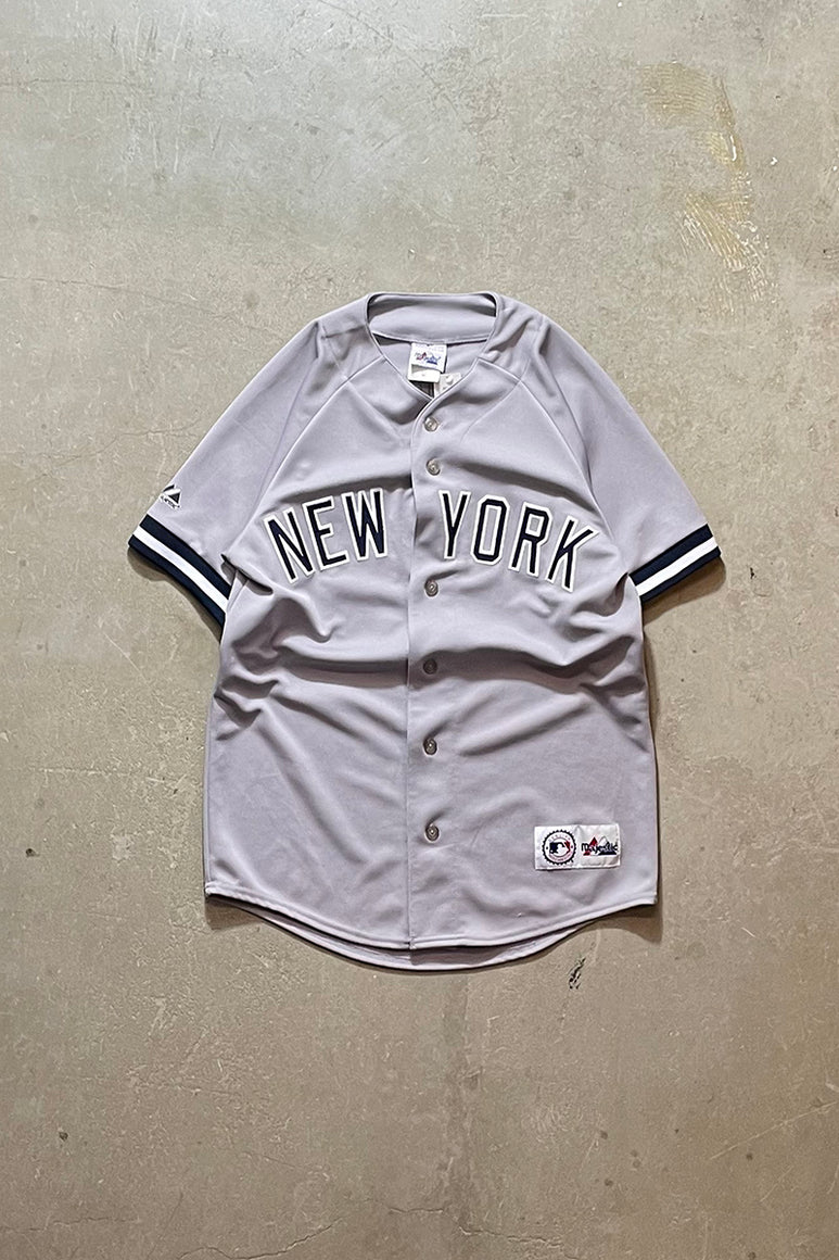 90'S NY YANKEES 13 BASEBALL SHIRT / GRAY [SIZE: M USED]