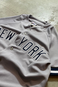 90'S NY YANKEES 13 BASEBALL SHIRT / GRAY [SIZE: M USED]