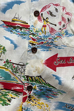 画像をギャラリービューアに読み込む, 90&#39;S S/S HAWAIIAN PATTERN RAYON SHIRT / WHITE [SIZE: L USED]
