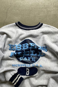 MADE IN USA 90'S REVERSE WEAVE EBBETS FIELD CAFE SWEATSHIRT / GRAY [SIZE: XL USED]