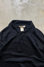 画像をギャラリービューアに読み込む, 90&#39;S L/S CHECK DESIGN SILK KNIT POLO SHIRT / BLACK [SIZE: M USED]
