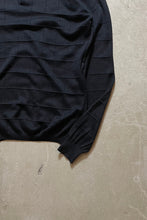 画像をギャラリービューアに読み込む, 90&#39;S L/S CHECK DESIGN SILK KNIT POLO SHIRT / BLACK [SIZE: M USED]
