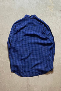 90'S L/S SHADOW GINGHAM CHECK SHIRT / BLACK [SIZE: S USED]