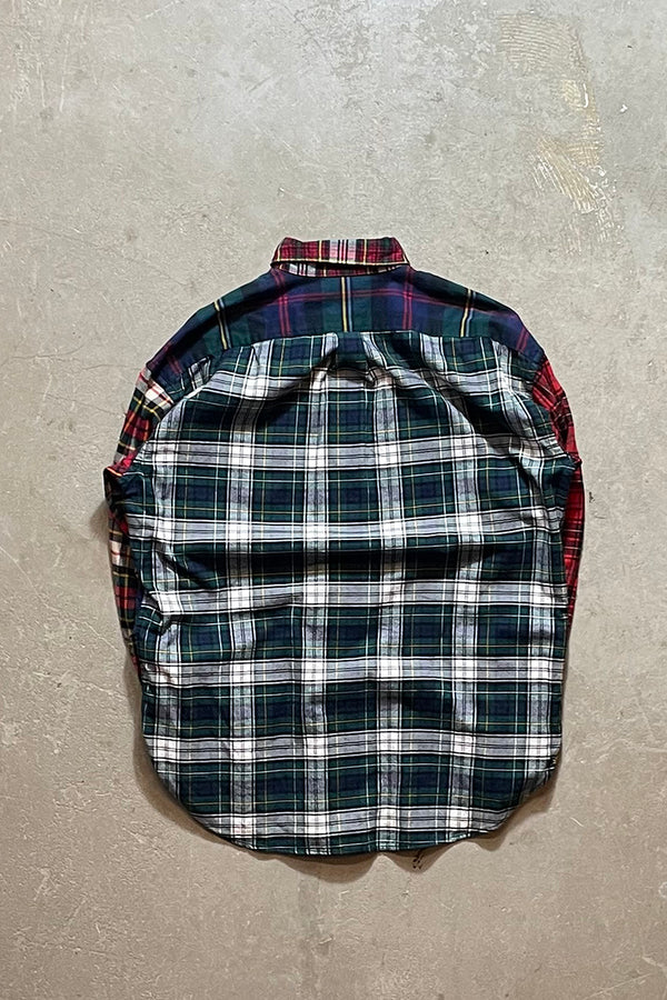 L/S EMBROIDERY DESIGN COTTON FLANNEL CHECK SHIRT / CHECK [SIZE: M USED]