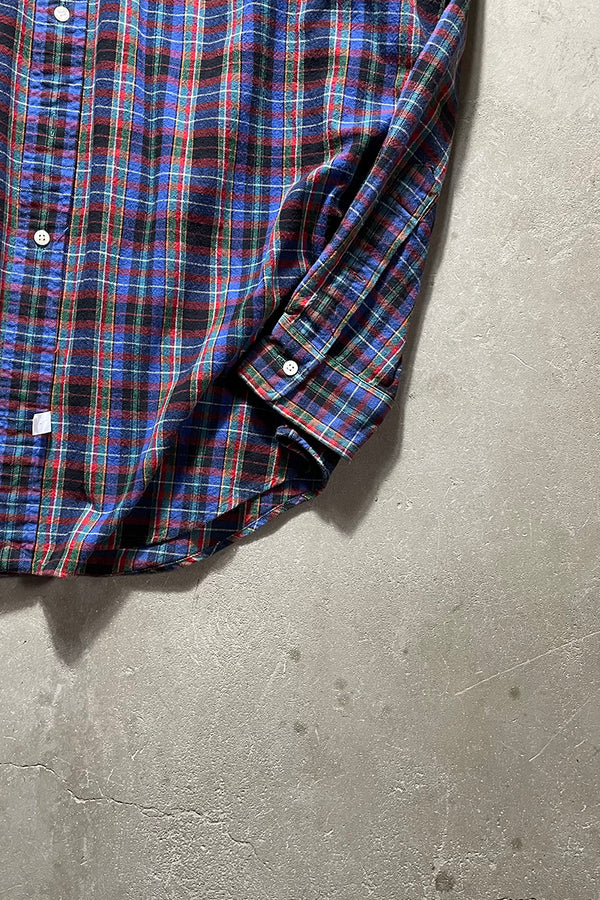 90'S L/S BD CHECK SHIRT / BLUE [SIZE: L USED]