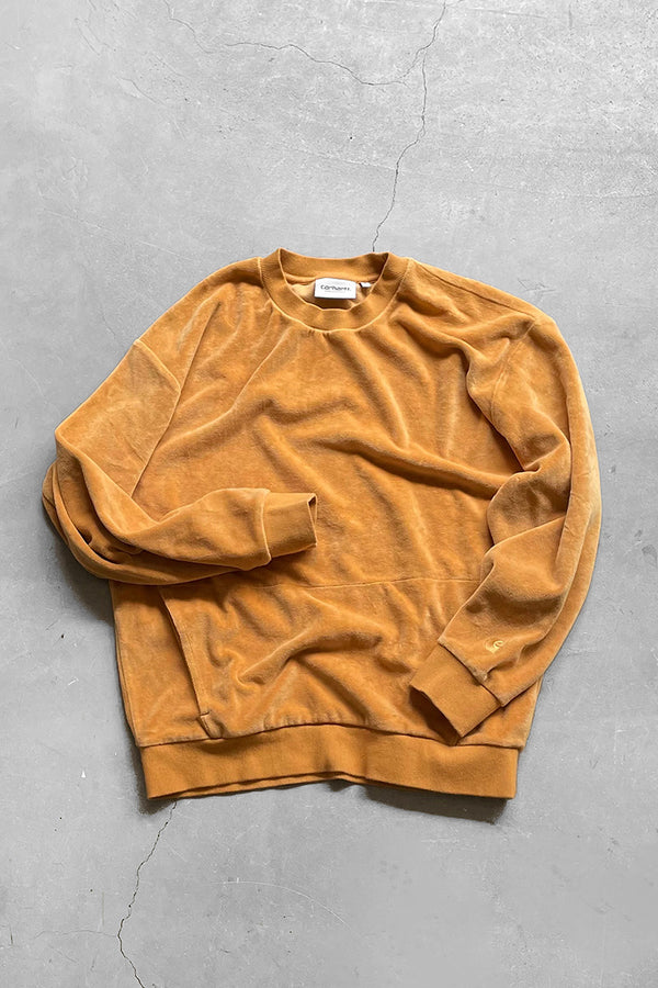 VELOUR SWEATSHIRT / BEIGE [SIZE: M USED]