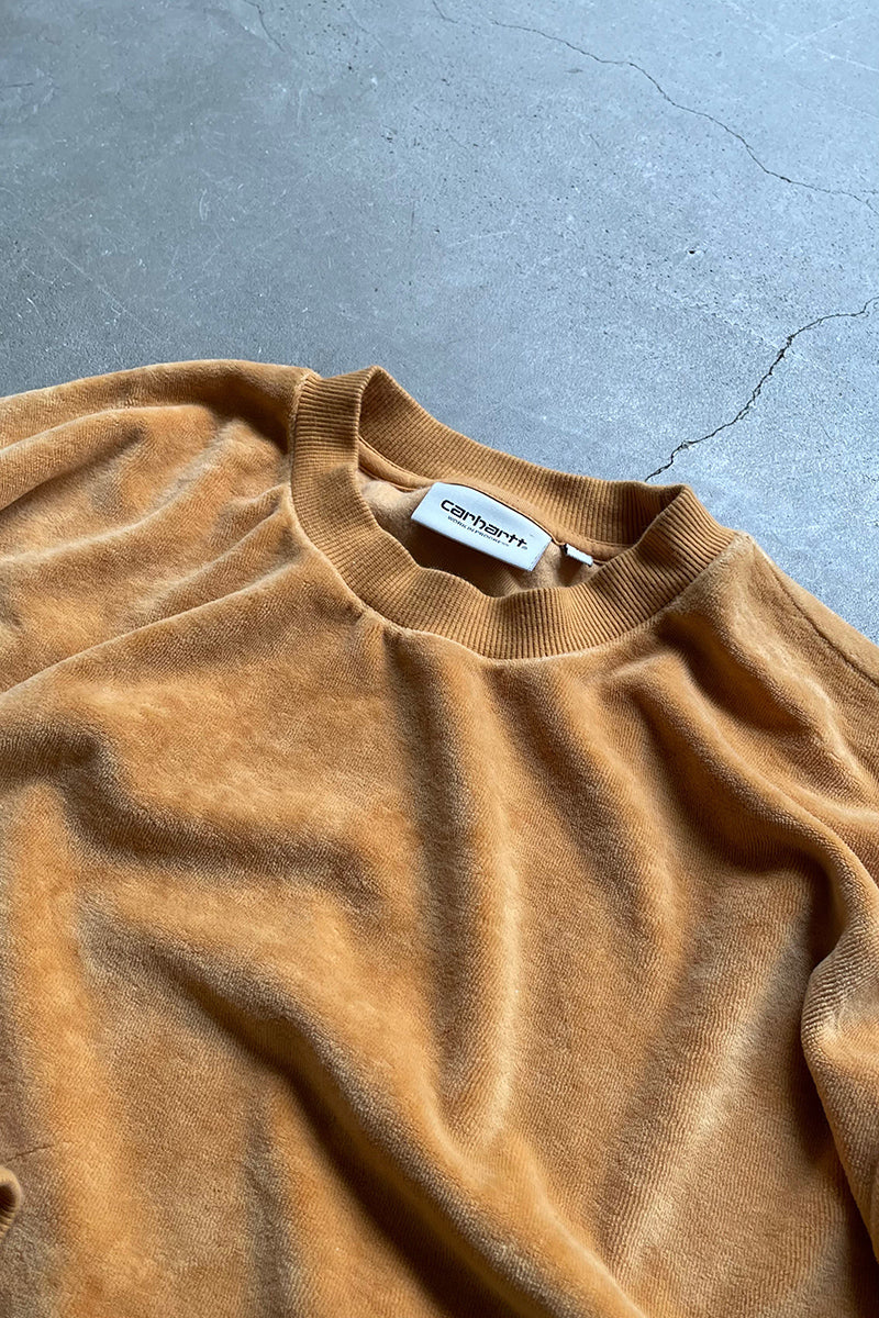 VELOUR SWEATSHIRT / BEIGE [SIZE: M USED]