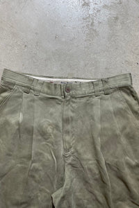 90'S TUCK SILK SHORTS / KHAKI [SIZE: 32 USED]