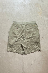 90'S TUCK SILK SHORTS / KHAKI [SIZE: 32 USED]