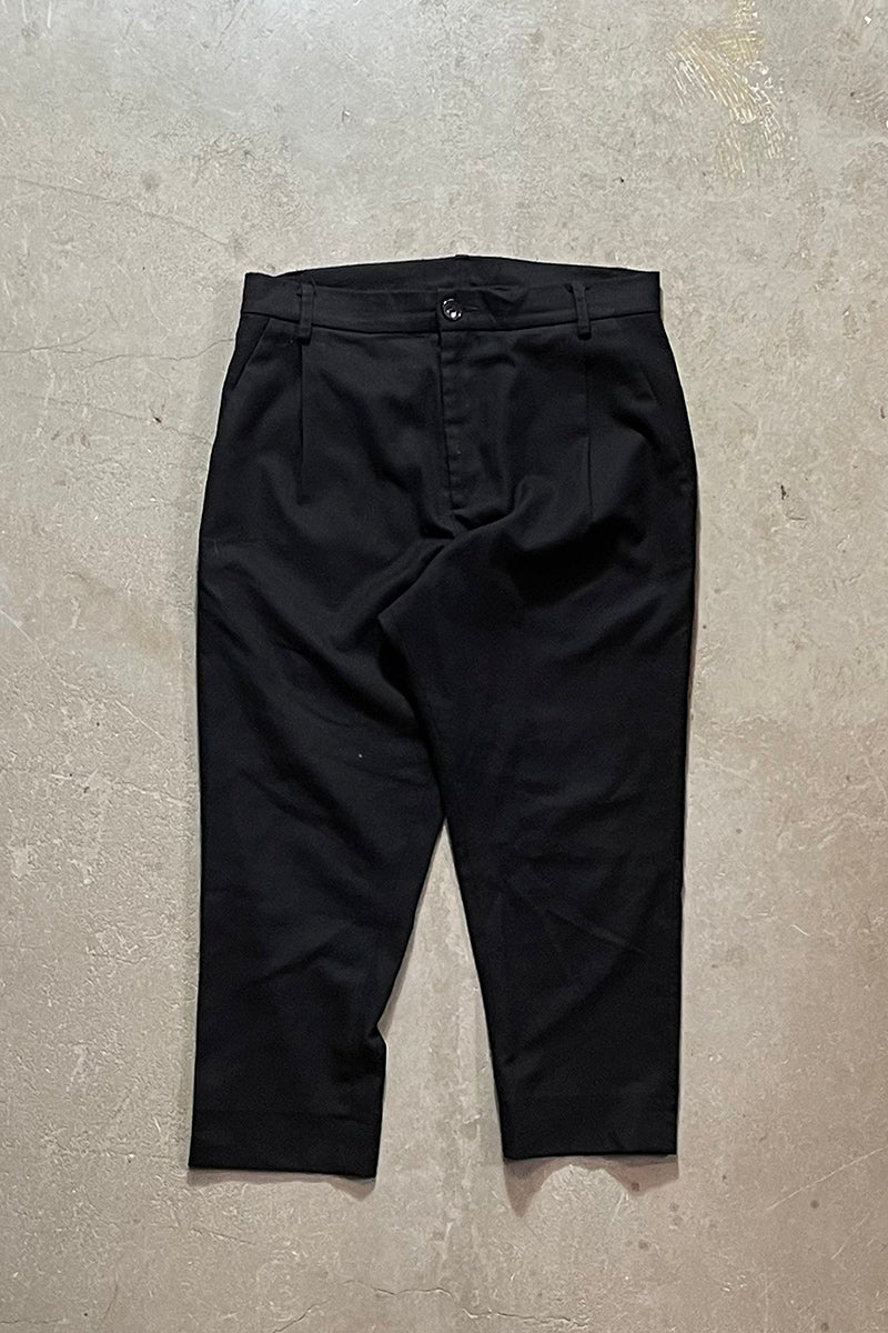 WOOL TUCK SLACKS PANTS / BLACK [SIZE: 1 USED]