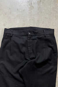 WOOL TUCK SLACKS PANTS / BLACK [SIZE: 1 USED]