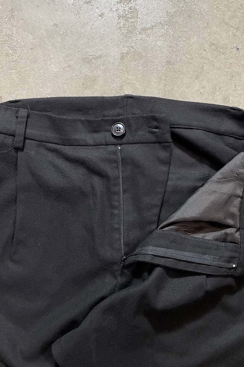 WOOL TUCK SLACKS PANTS / BLACK [SIZE: 1 USED]