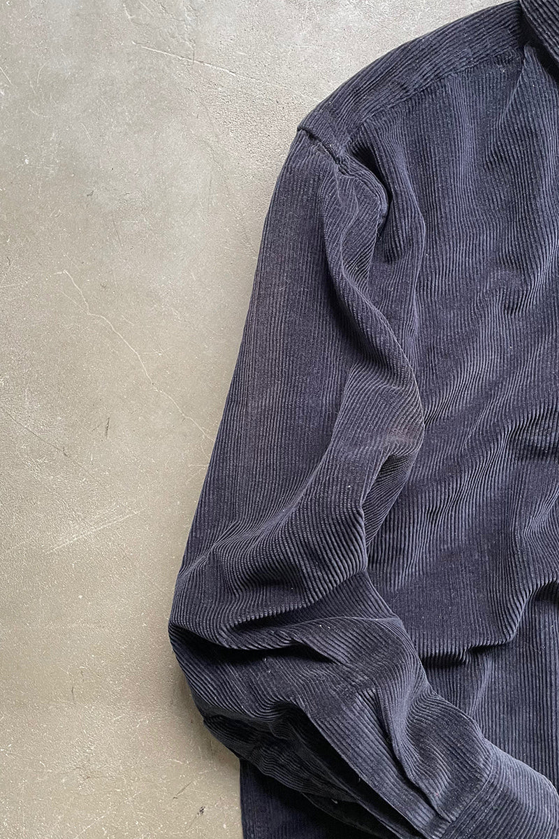 90'S L/S BD CORDUROY SHIRT / NAVY [SIZE: M USED]
