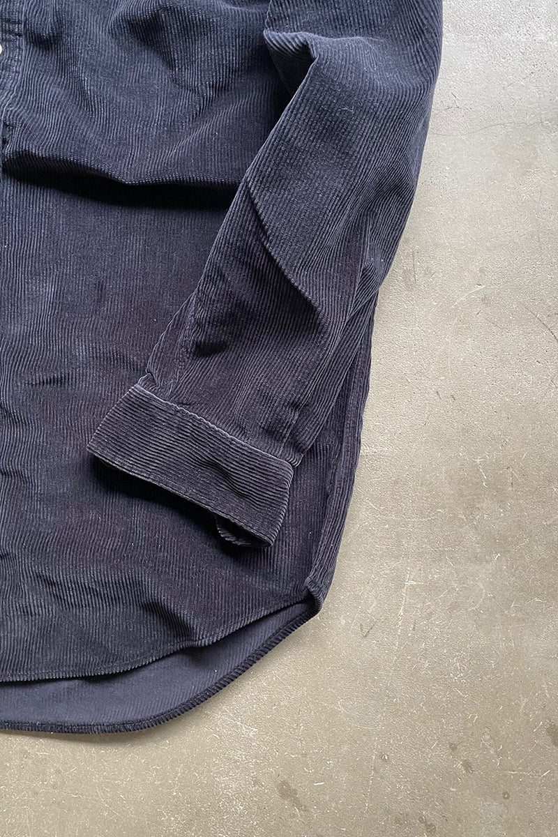 90'S L/S BD CORDUROY SHIRT / NAVY [SIZE: M USED]