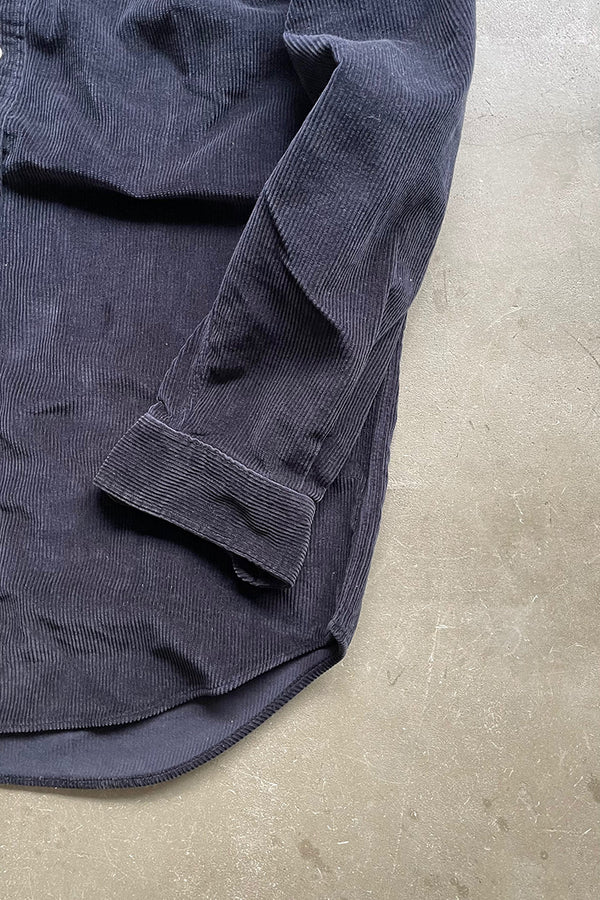 90'S L/S BD CORDUROY SHIRT / NAVY [SIZE: M USED]