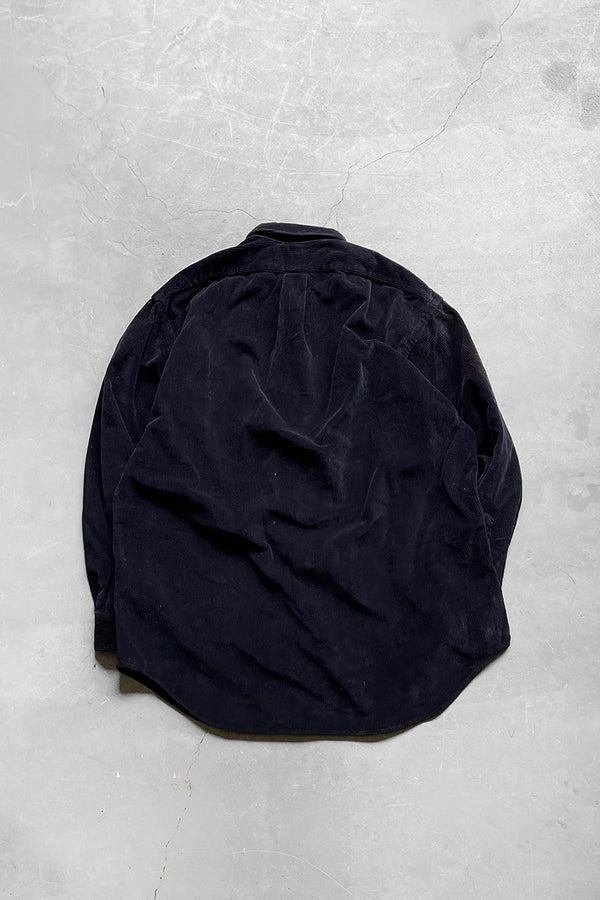 90'S L/S BD CORDUROY SHIRT / NAVY [SIZE: M USED]