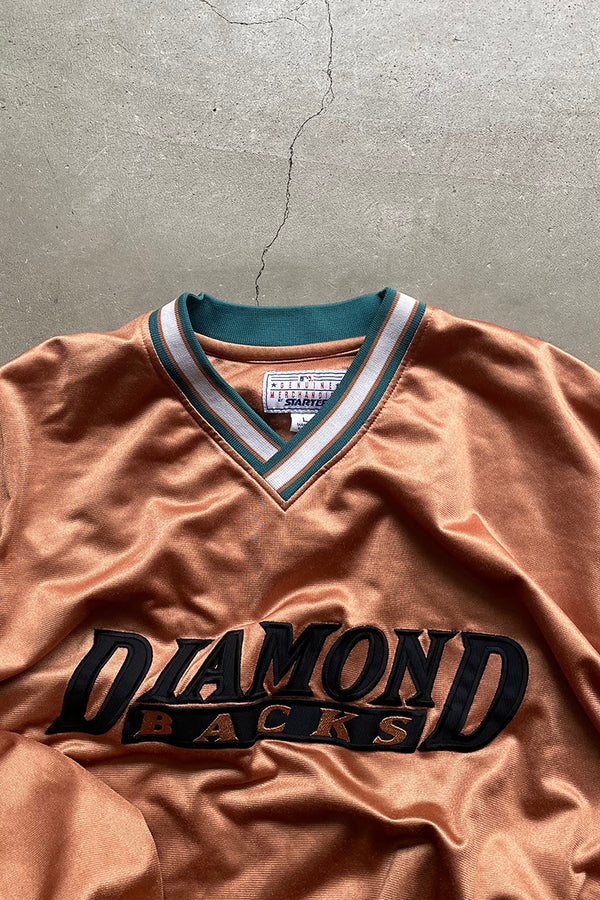 90'S DIAMONDBACKS V NECK GAME SWEATSHIRTS / GOLD [SIZE: L USED]