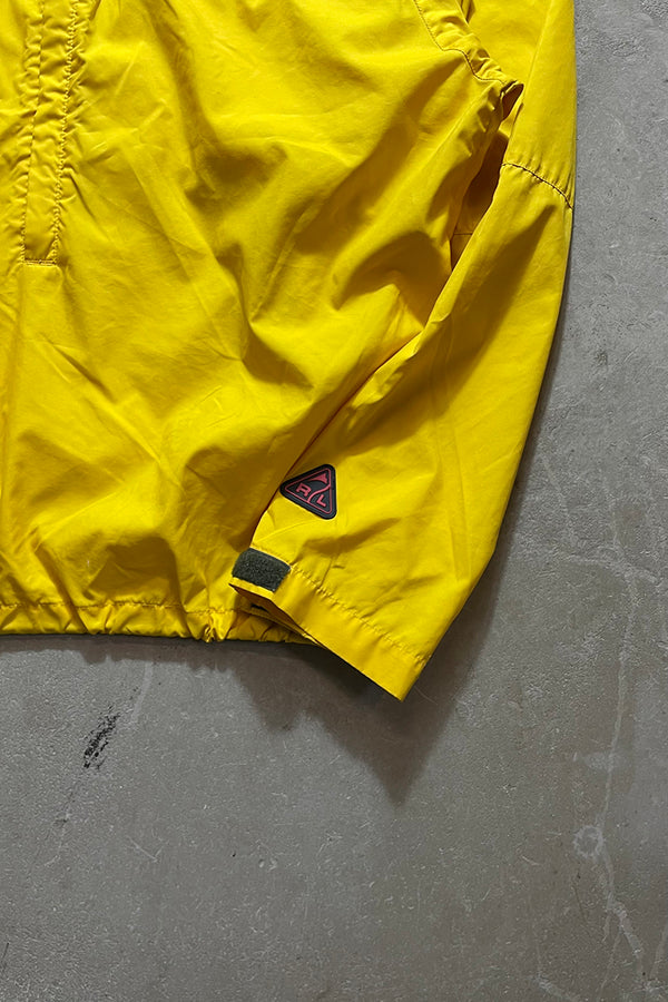 90'S PULLOVER HALF ZIP NYLON JACKET / YELLOW [SIZE: L USED]