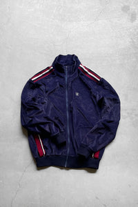 90'S VELOUR TRACK JACKET / NAVY [SIZE: L USED]