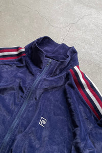 90'S VELOUR TRACK JACKET / NAVY [SIZE: L USED]