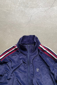 90'S VELOUR TRACK JACKET / NAVY [SIZE: L USED]