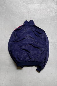 90'S VELOUR TRACK JACKET / NAVY [SIZE: L USED]