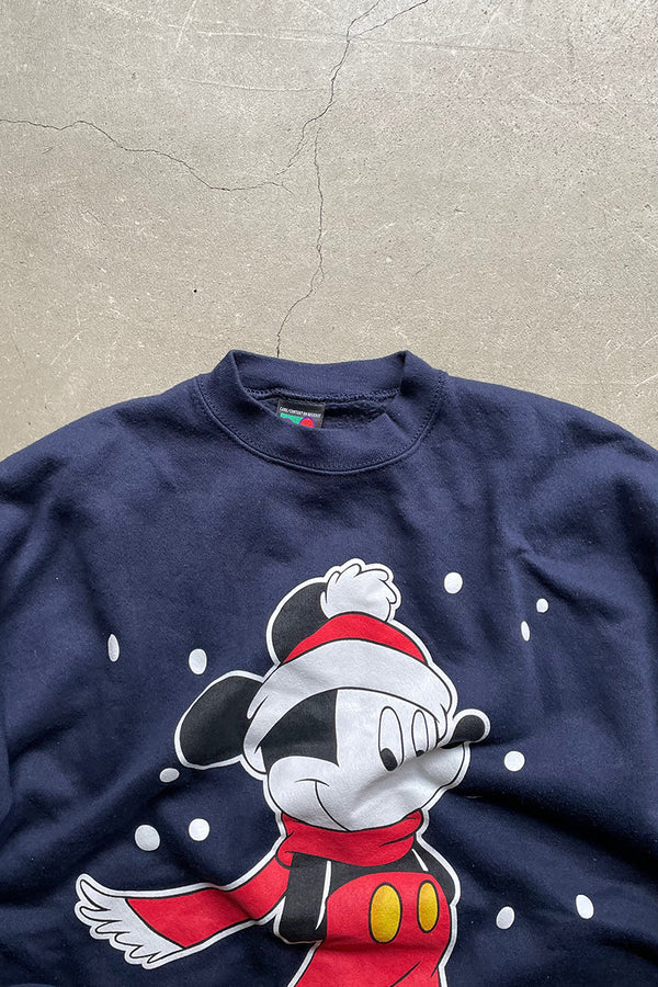 MADE IN USA 90'S MICKEY PRINT SWEATSHIRT / BLACK [SIZE: XL USED]