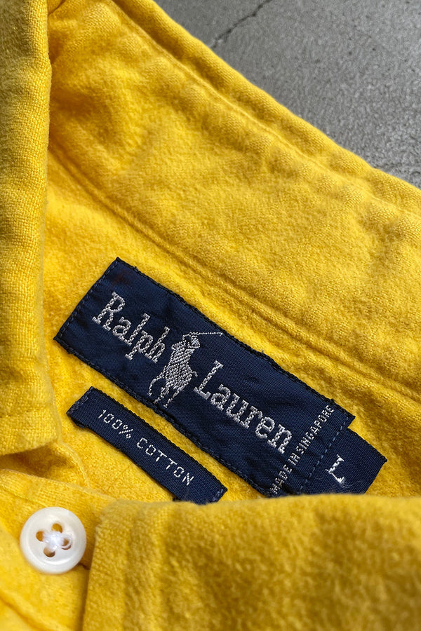90'S BD COTTON SHIRT / YELLOW [SIZE: L USED]