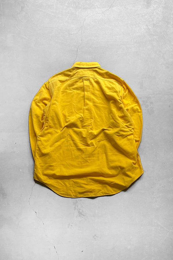 90'S BD COTTON SHIRT / YELLOW [SIZE: L USED]