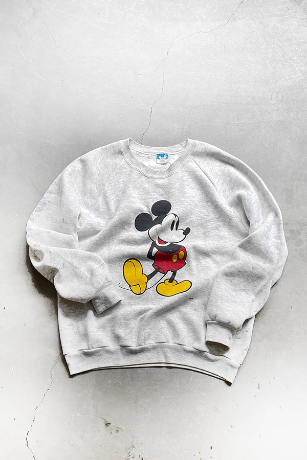 MADE IN USA 90'S MICKEY SWEATSHIRT / GRAY [SIZE: XL USED]