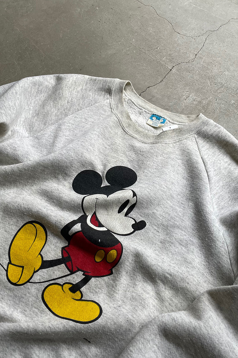 MADE IN USA 90'S MICKEY SWEATSHIRT / GRAY [SIZE: XL USED]