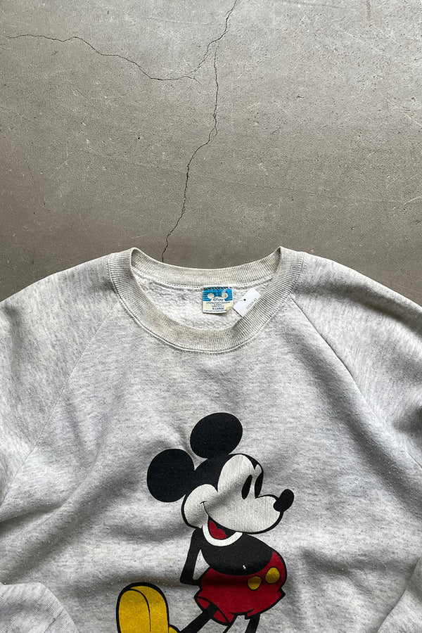 MADE IN USA 90'S MICKEY SWEATSHIRT / GRAY [SIZE: XL USED]