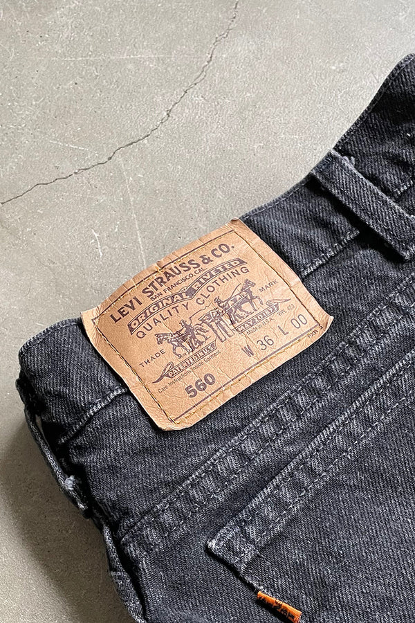 MADE IN USA 93'S 560 DENIM SHORT PANTS SULFUR BLACK / BLACK [SIZE: 36 USED]