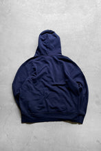 画像をギャラリービューアに読み込む, 90&#39;S EXCLUSIVE OF DECORATION HOODIE SWEATSHIRT / NAVY [SIZE: XL USED]
