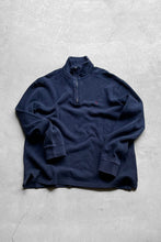 画像をギャラリービューアに読み込む, MADE IN USA 90&#39;S HALF ZIP COTTON KNIT SWEATER  / NAVY [SIZE: M USED]
