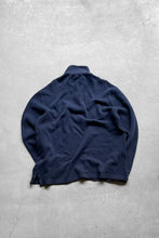 画像をギャラリービューアに読み込む, MADE IN USA 90&#39;S HALF ZIP COTTON KNIT SWEATER  / NAVY [SIZE: M USED]
