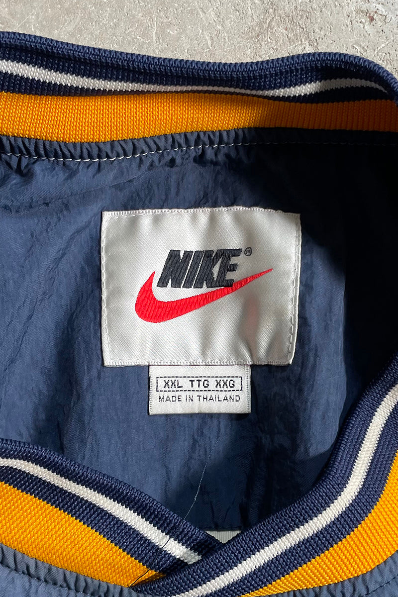 90'S V-NECK PULL-OVER NYLON JACKET / NAVY	[SIZE: 2XL USED]